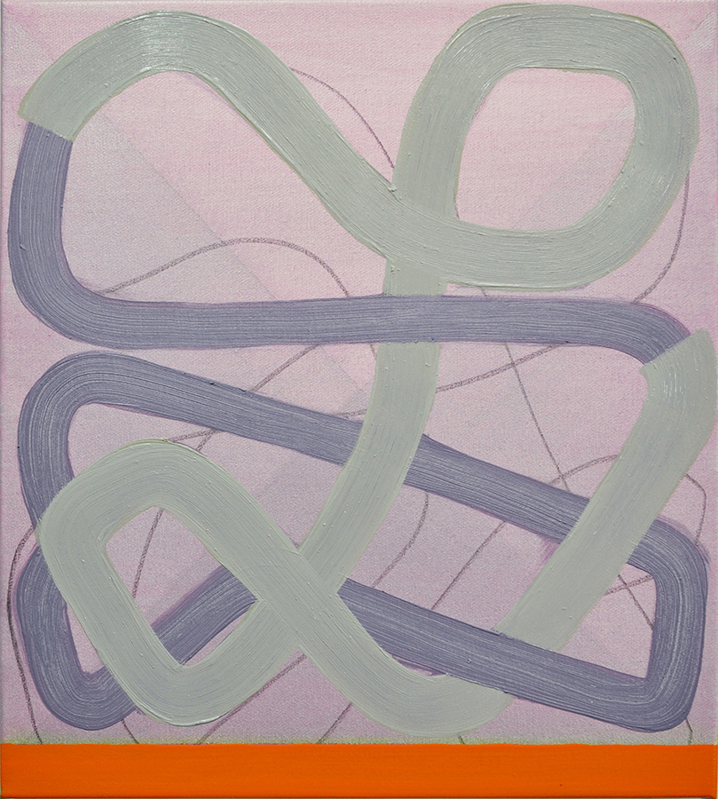 Flute Loop, 2016, oil and graphite on linen, 19 × 17 inches