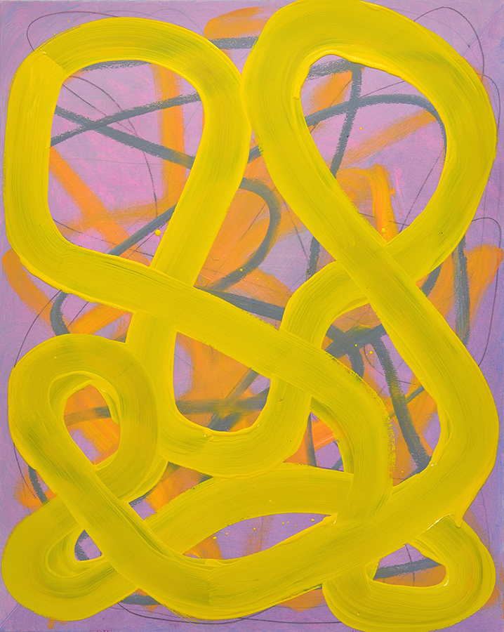 Gravitron, 2015, oil and graphite on linen, 40 × 32 inches