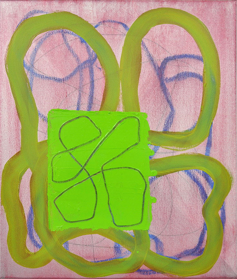 Working for the Man, 2016, oil and graphite on linen, 19 × 17 inches