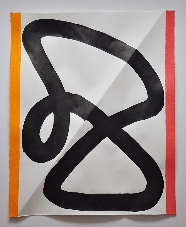 Untitled d-1550, 2015, ink and oil pastel on paper, 17 × 14 inches