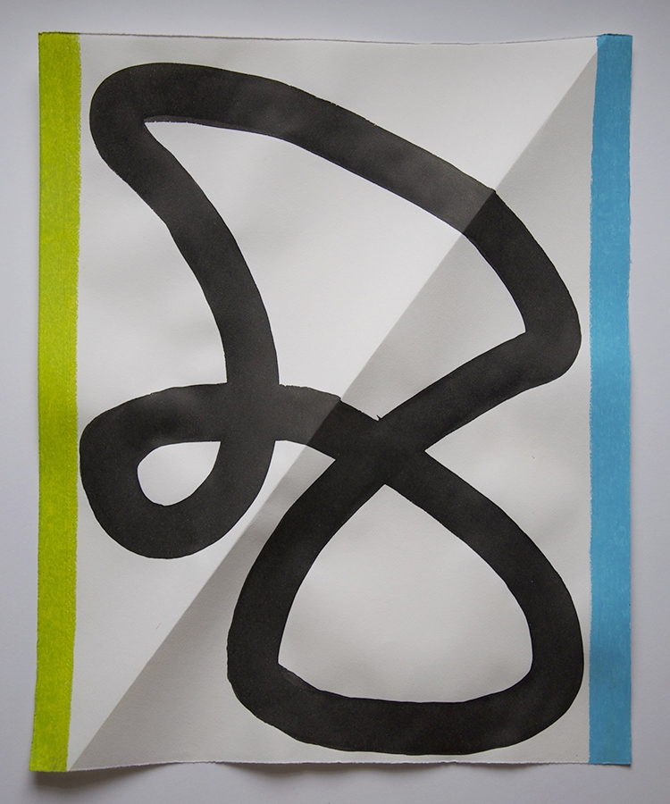 Untitled d-1537, 2015, ink and oil pastel on paper, 17 × 14 inches