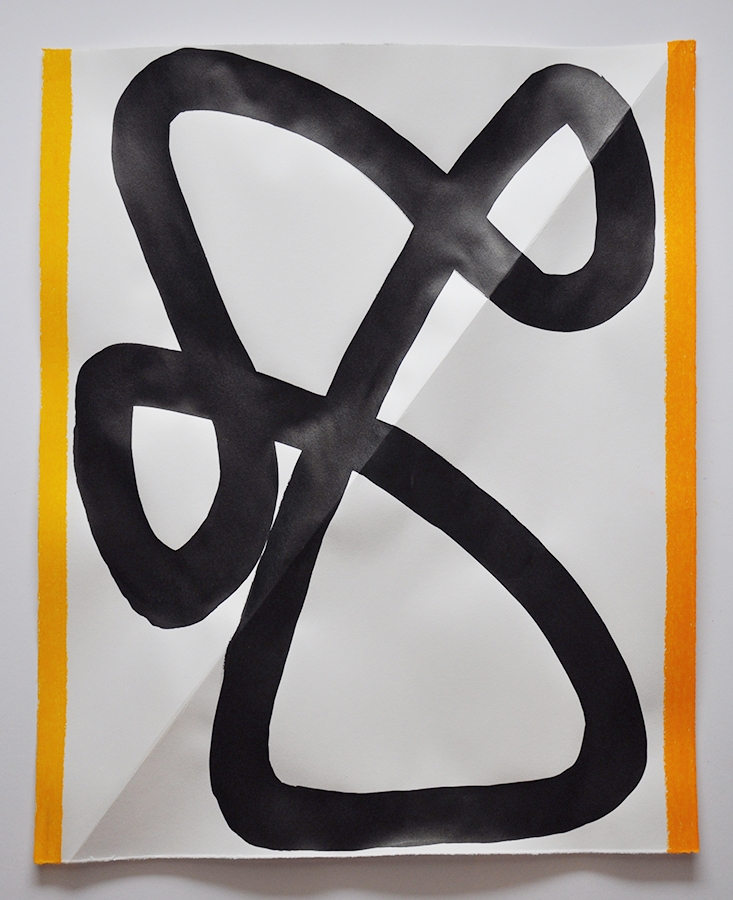 Untitled d-1536, 2015, ink and oil pastel on paper, 17 × 14 inches