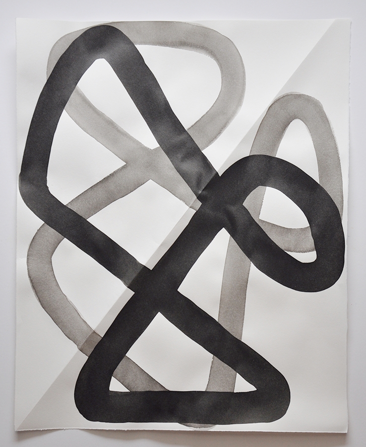 Untitled d-1518, 2015, ink and oil pastel on paper, 17 × 14 inches