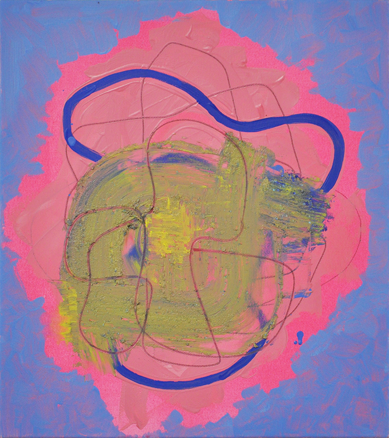 Supersonic, 2014, oil and graphite on linen, 19 × 17 inches