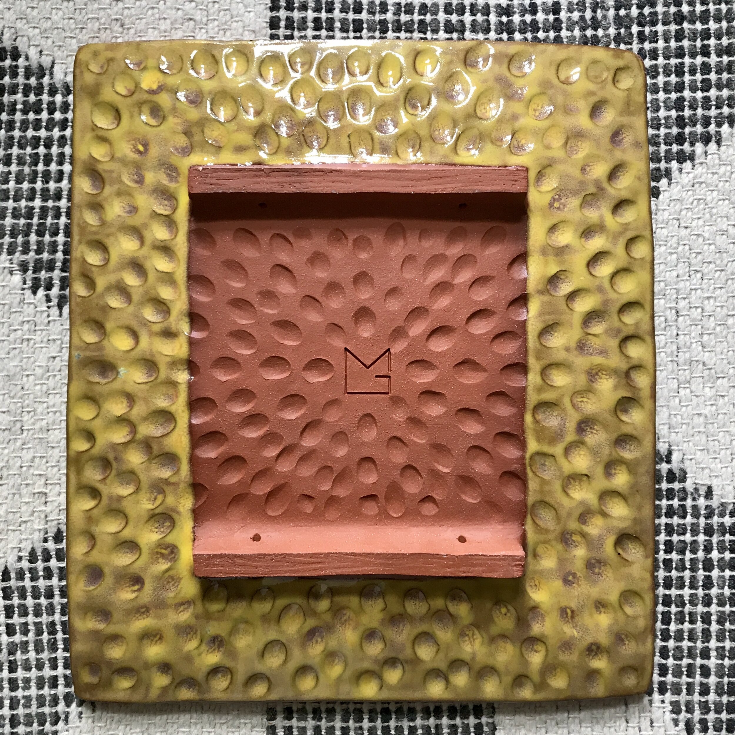 Cobalt Spiral Platter, back, 2019, glazed terra cotta, 13 × 11.5 inches
