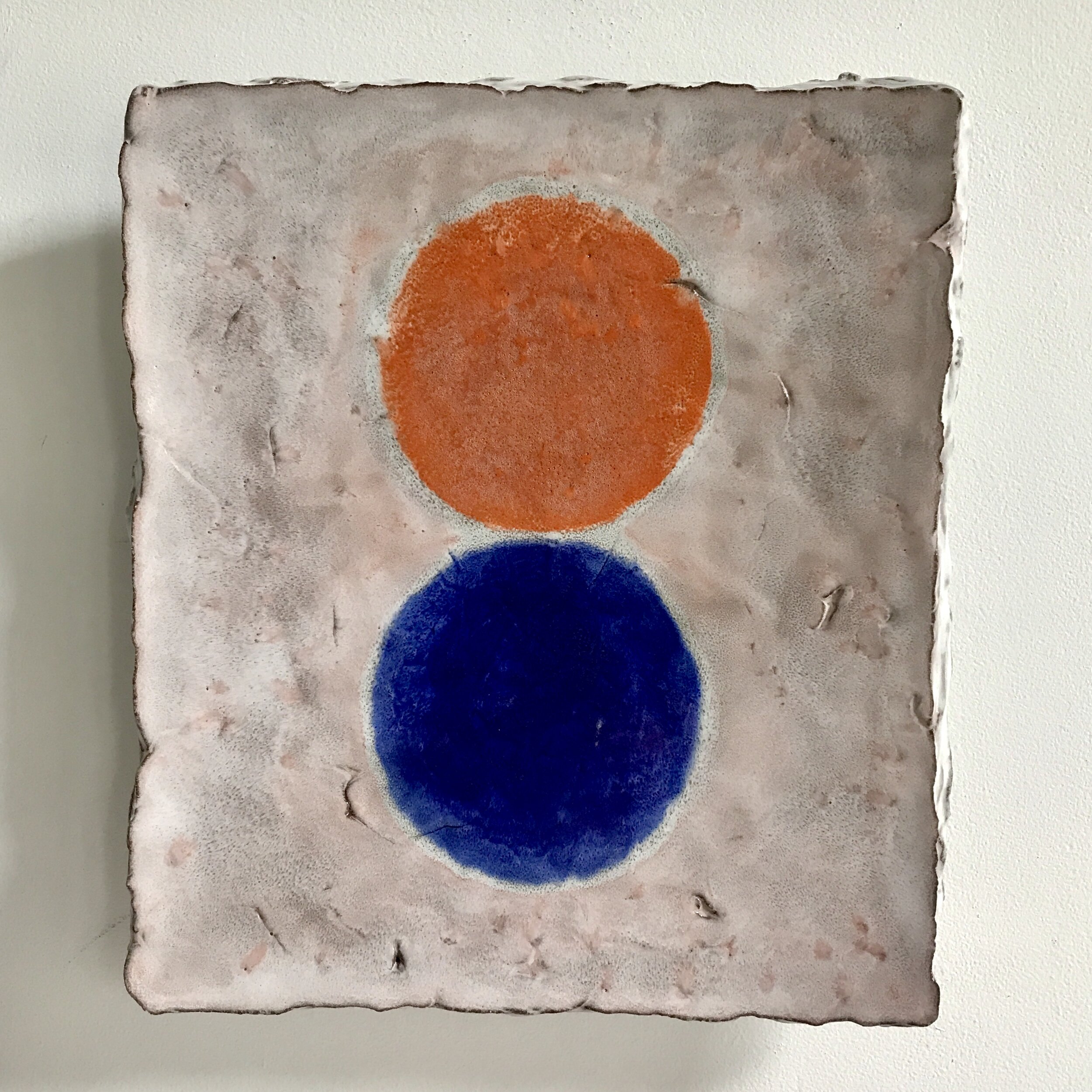 Sun and Moon Majolica Platter, 2020, terra cotta, 15 × 11.5 inches