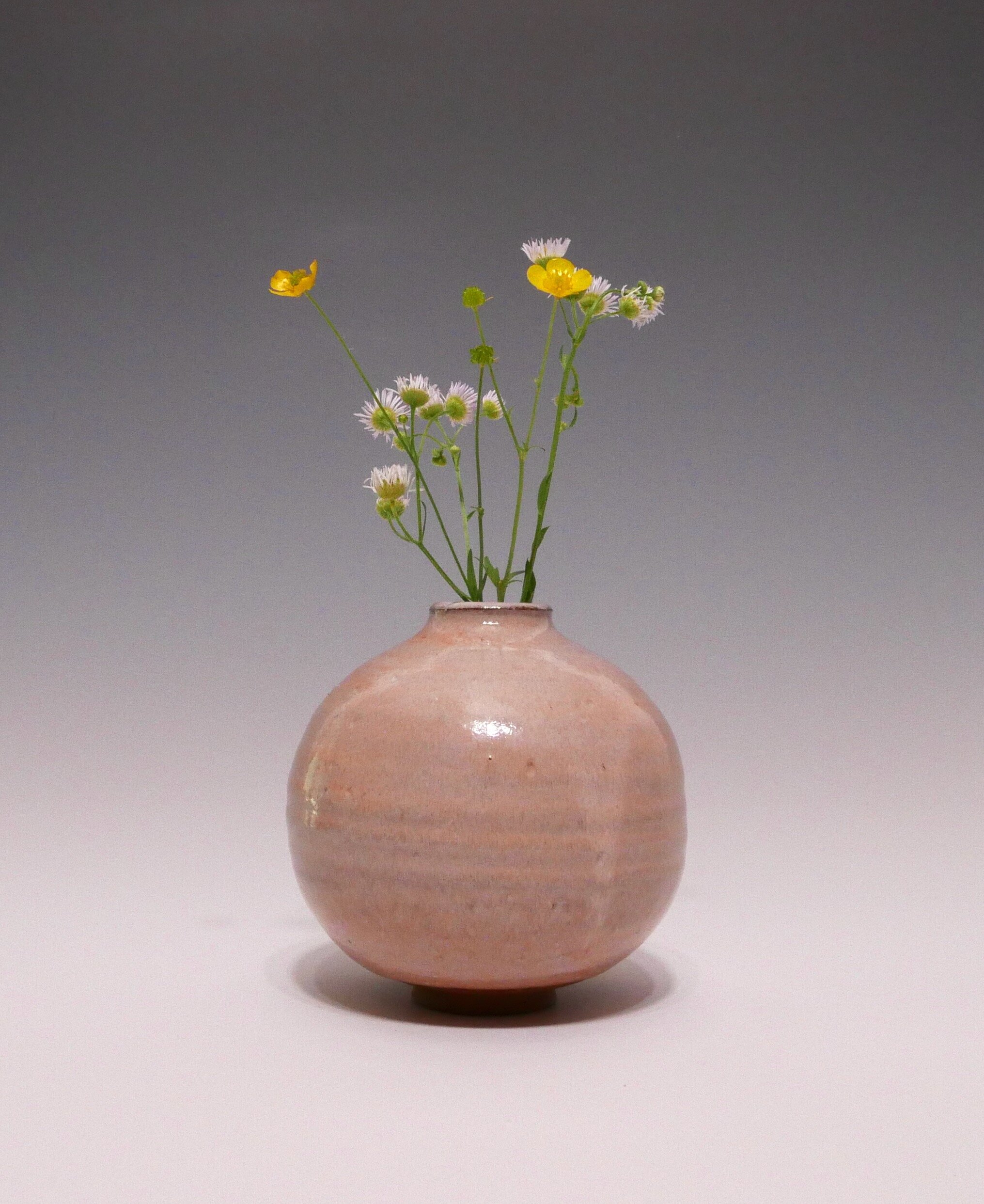 Bud Vase, glazed terra cotta, 4.5 × 4 × 4 inches