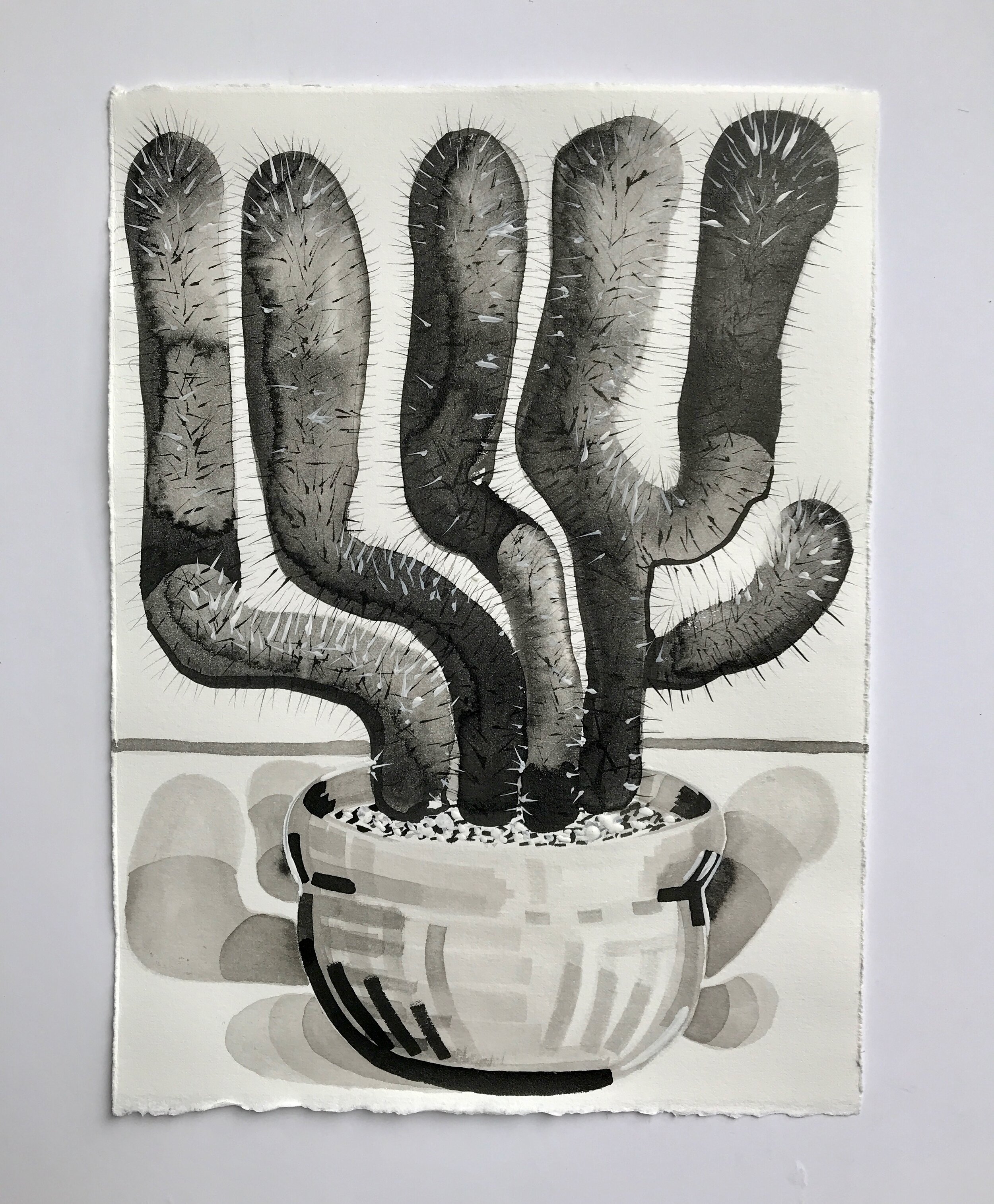 Untitled, ink and watercolor on paper, 17.5 × 22.5 inches