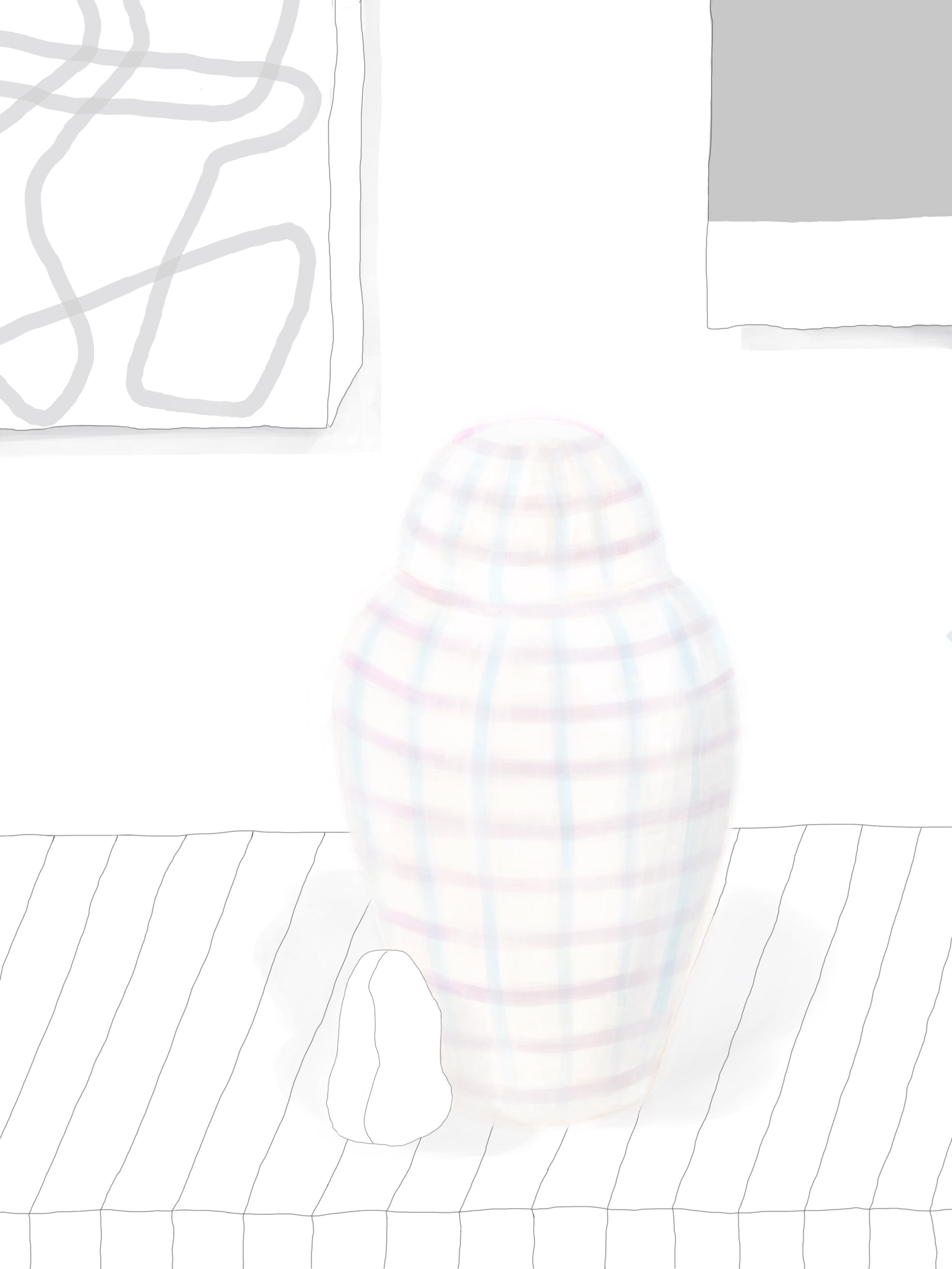 Untitled (study for an urn), 2018, iPad drawing