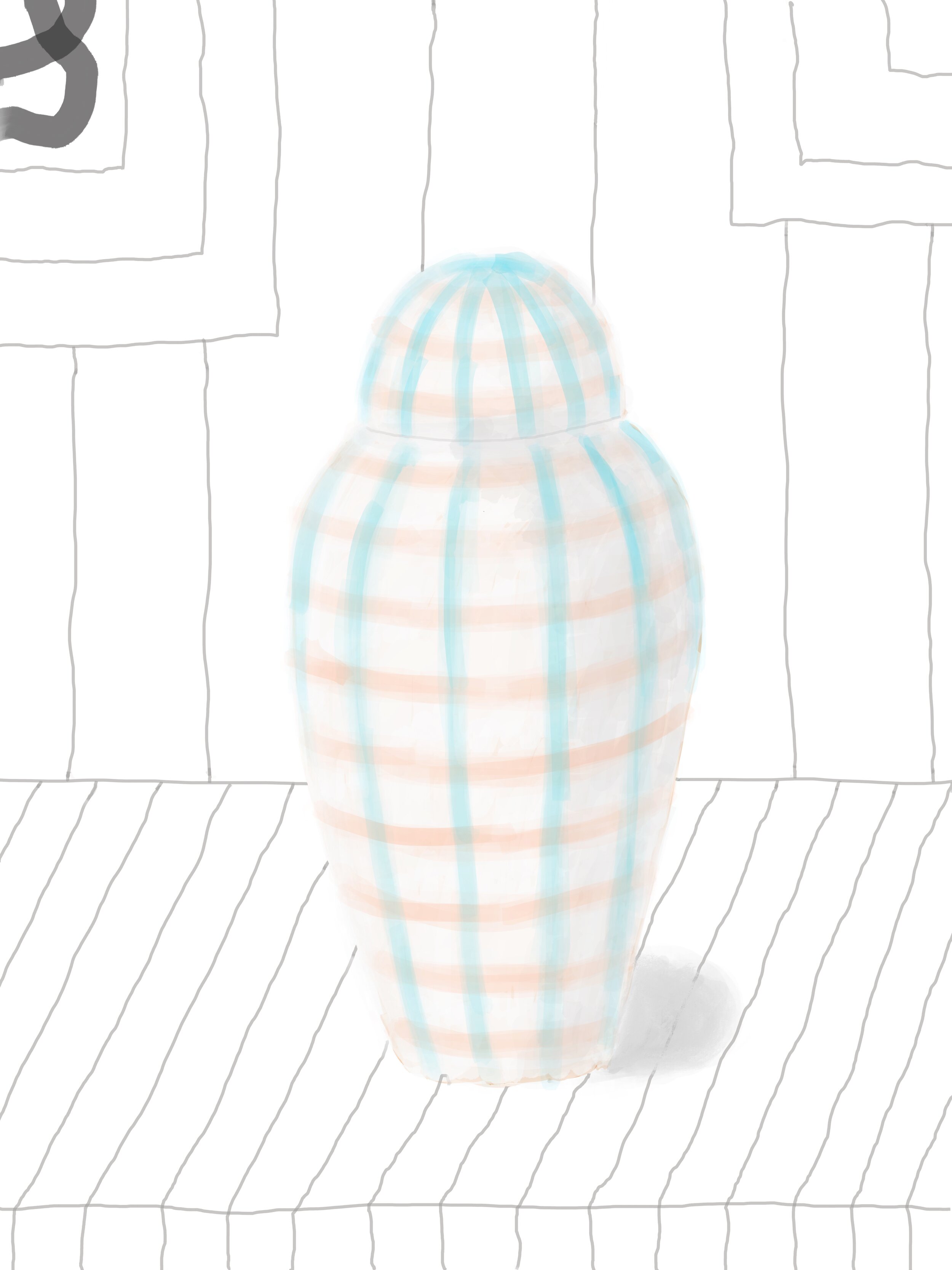 Untitled (cactus and sacred stone hallucinating 3.0), 2018, iPad drawing