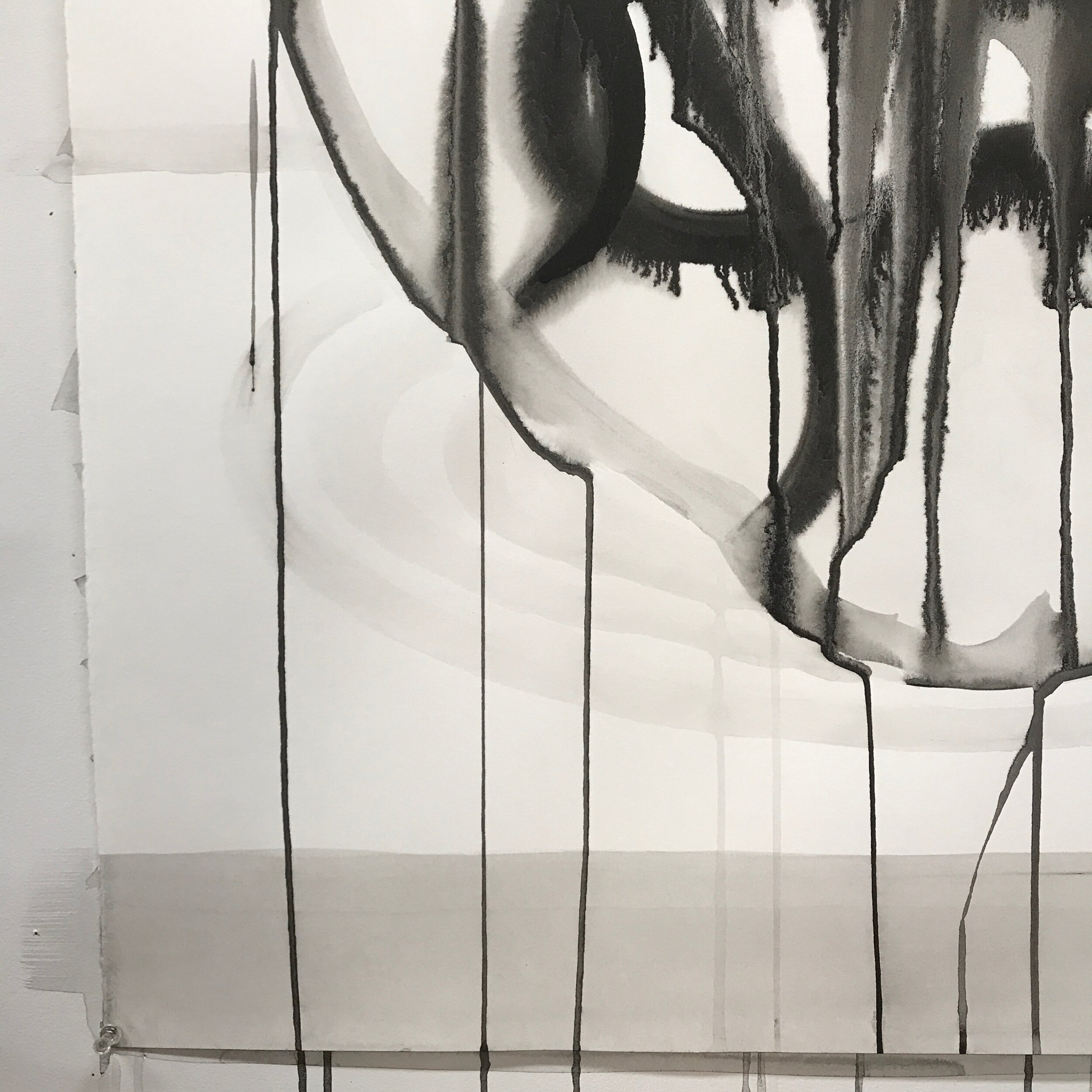 Untitled (octopus jar 1), 2020, ink on paper, 24 × 18 inches