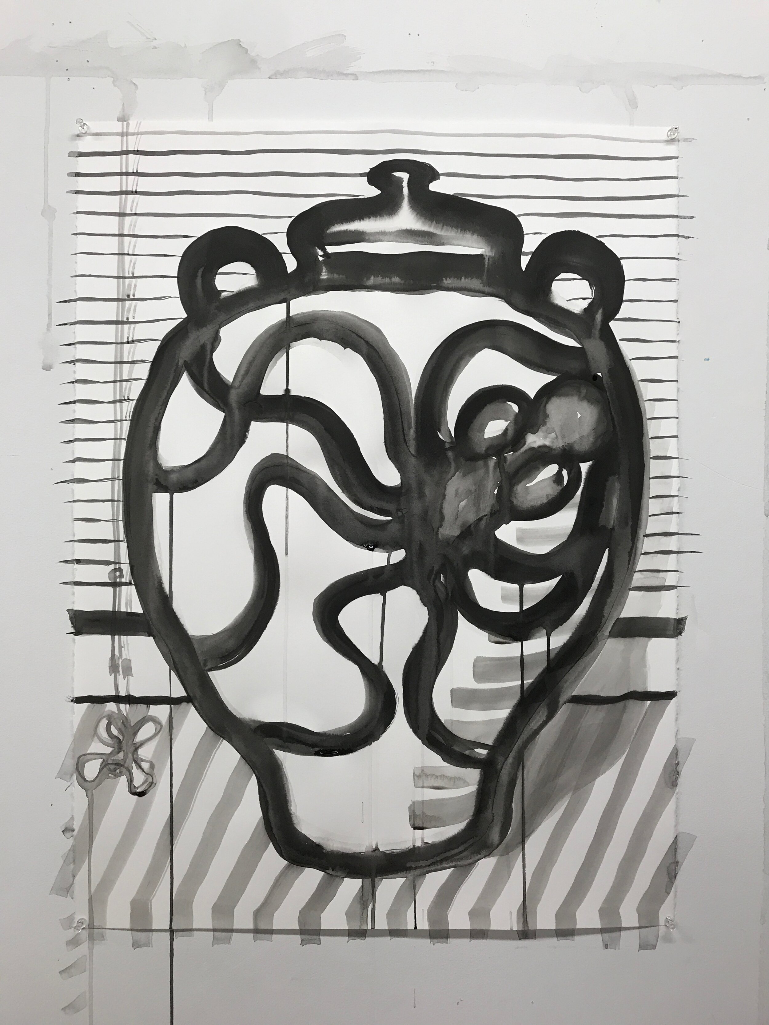 Untitled (study for an urn with sacred stone and paintings), 2019 iPad drawing