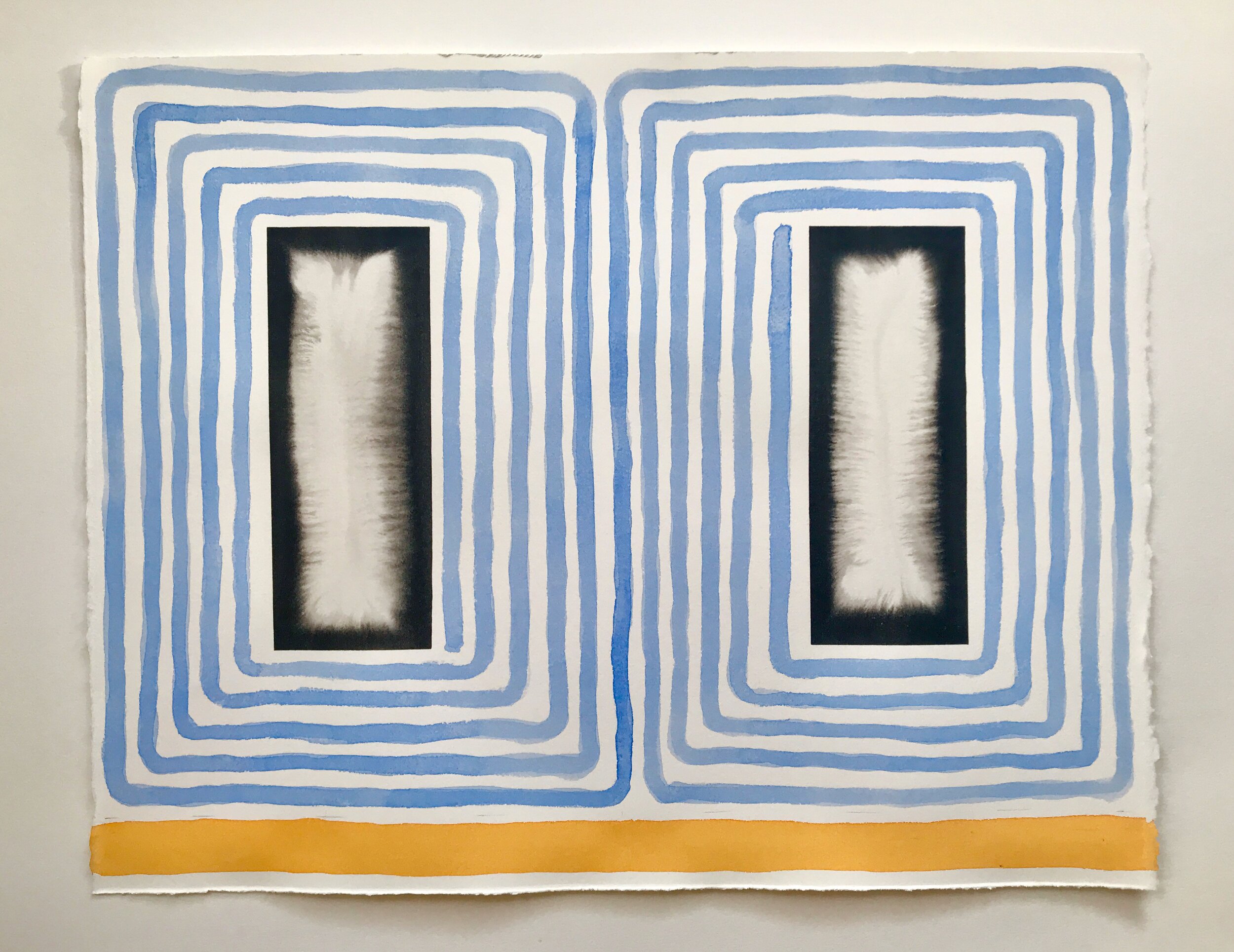 Untitled, ink and watercolor on paper, 17.5 × 22.5 inches