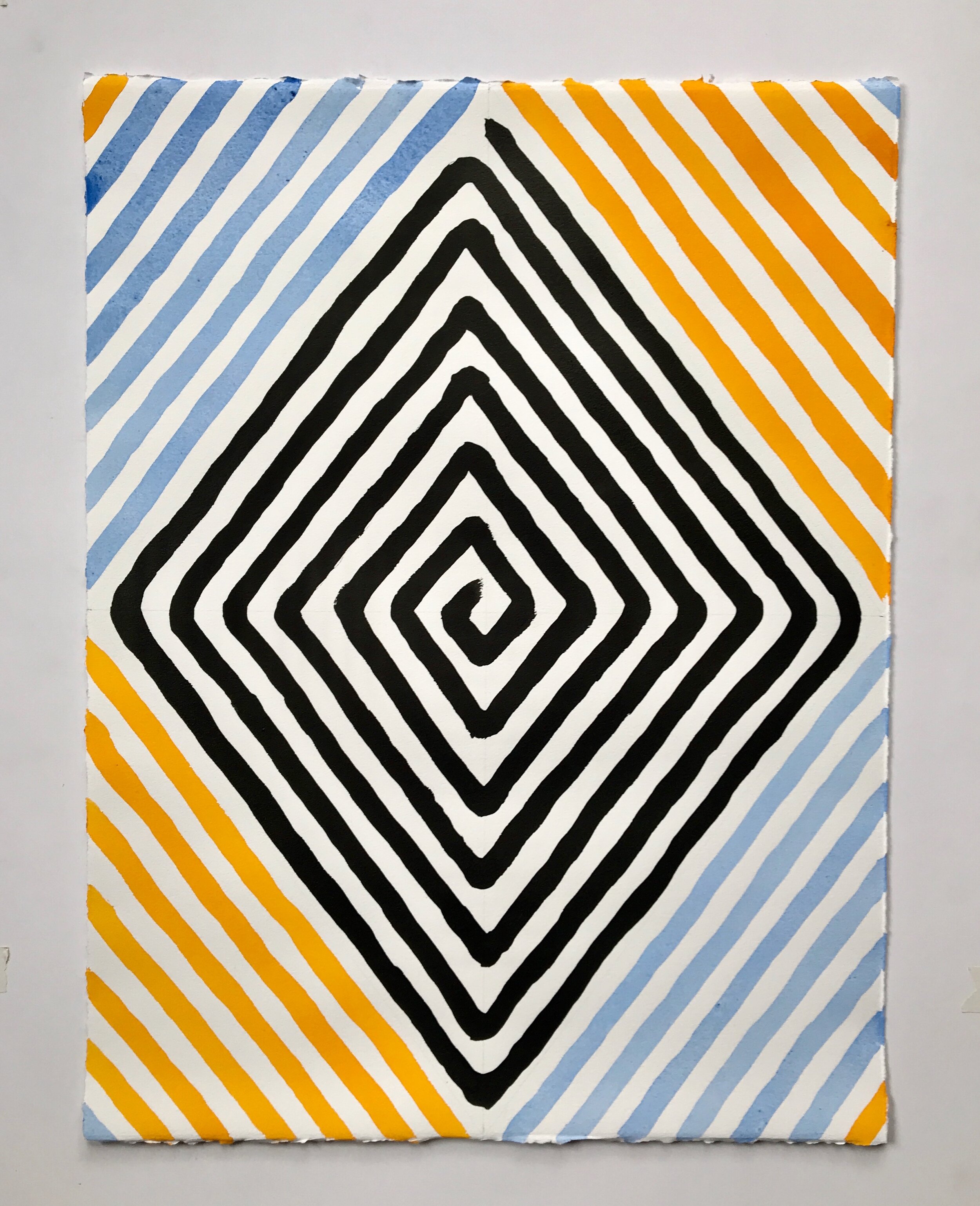 Untitled, 2019, ink and watercolor on paper, 22.5 × 17 inches