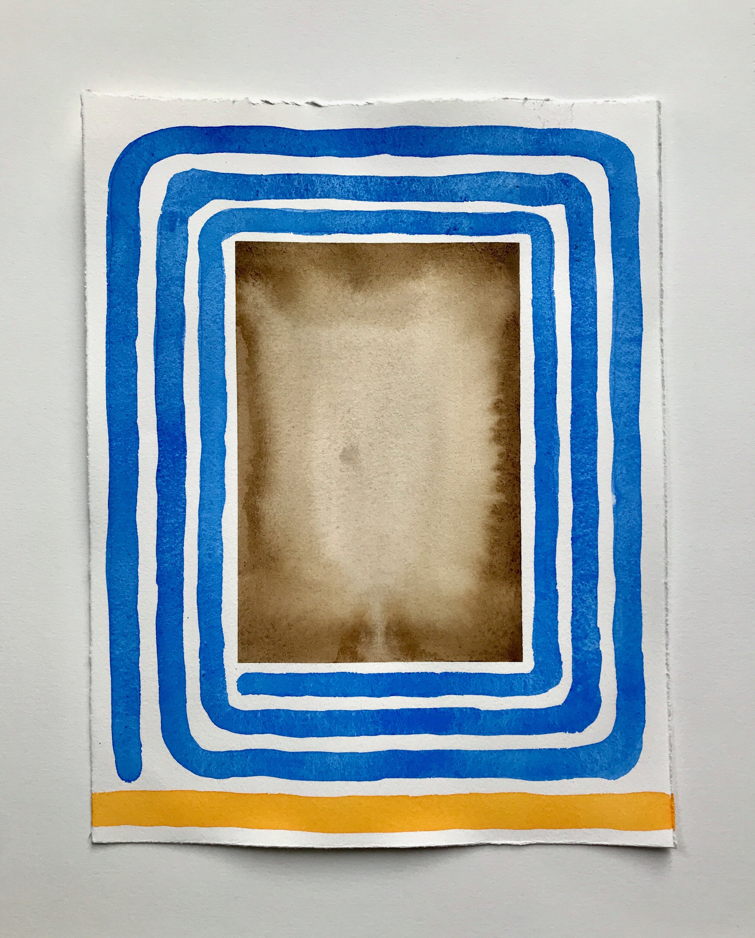 Untitled, 2019, walnut ink and watercolor on paper, 13 × 10 inches